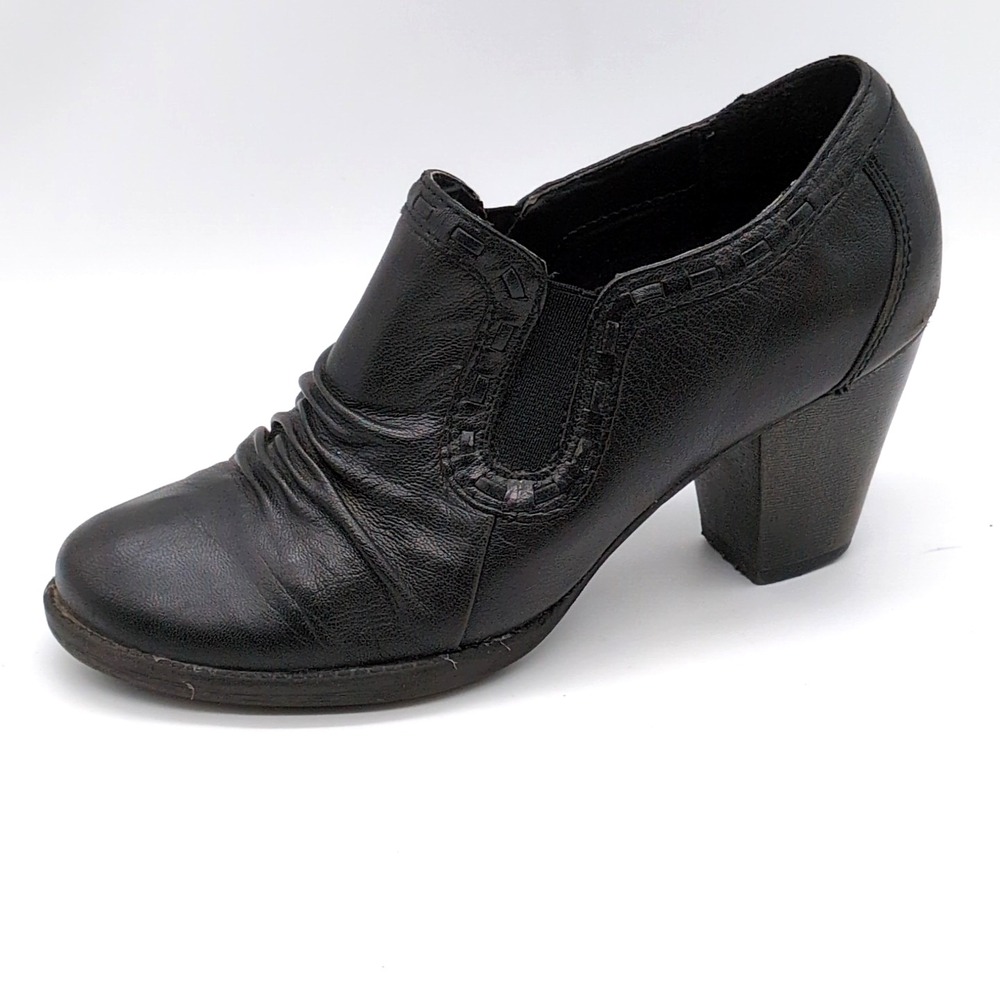 Baretraps Shoes Womens Fallon Black 6.5 Ankle Bootie Pumps Leather Stretch Chic